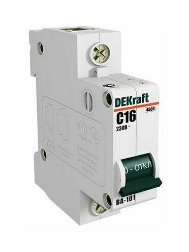 Автоматический выключатель DEKraft ВА-101 1P 2А (C) 4.5кА, 11050DEK