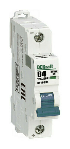 Автоматический выключатель DEKraft ВА-105 1P 4А (B) 10кА, 13352DEK