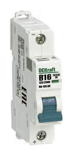 Автоматический выключатель DEKraft ВА-105 1P 16А (B) 10кА, 13355DEK