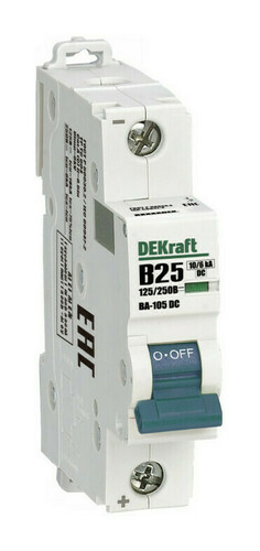 Автоматический выключатель DEKraft ВА-105 1P 25А (B) 10кА, 13357DEK
