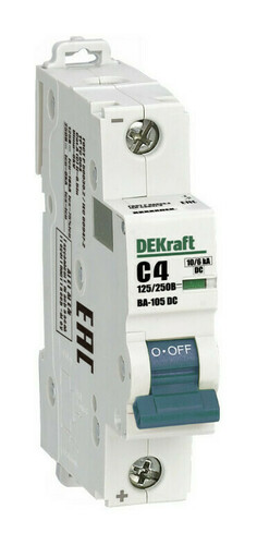 Автоматический выключатель DEKraft ВА-105 1P 4А (C) 10кА, 13376DEK