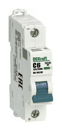 Автоматический выключатель DEKraft ВА-105 1P 6А (C) 10кА, 13377DEK