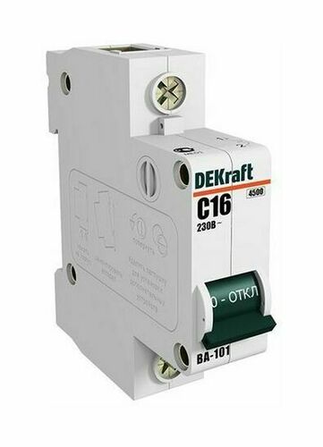 Автоматический выключатель DEKraft ВА-101 1P 10А (D) 4.5кА, 11101DEK