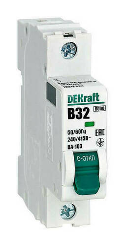 Автоматический выключатель DEKraft ВА-103 1P 32А (B) 6кА, 12212DEK