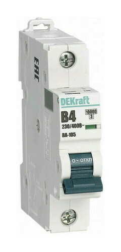 Автоматический выключатель DEKraft ВА-105 1P 4А (B) 10кА, 13102DEK