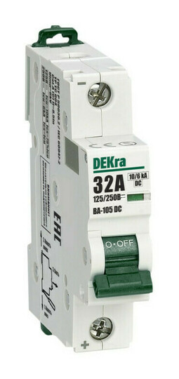 Автоматический выключатель DEKraft ВА-105 1P 32А (C) DC 10кА, 13382DEK